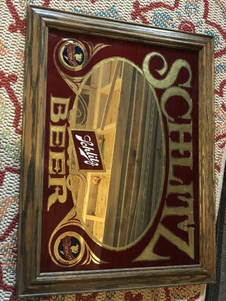 Vintage Schlitz Beer Mirror Sign 27x21