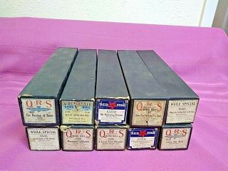 Set Of 10 Vintage Player Piano Rolls - Qrs,  Red Star,  Weile Special,  Vocalstyle