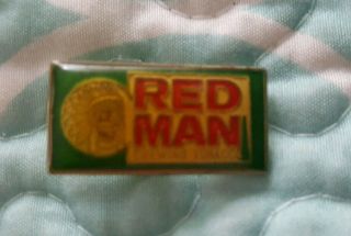 Vintage Red Man Chewing Tobacco Lapel Hat Advertising Pin