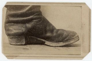 Cdv Of A Boot Civil War Era Antique Photo