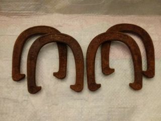 Set Of 4 Vintage J C Higgins Pitching Horseshoes Official Steel 2.  5 Lbs Sears