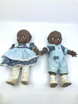 Vintage Jesco Kewpie Cameo African American Children With Clothes