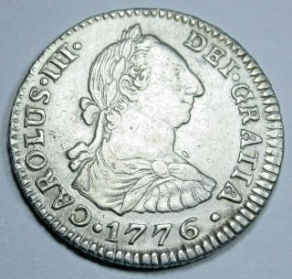 1776 Spanish Silver 1 Reales One Real Antique Us Colonial Pirate Treasure Coin