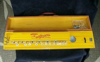 Bulbul Tarang or Button Banjo in Wooden Case Vintage 1950/60 ' s Signed 3
