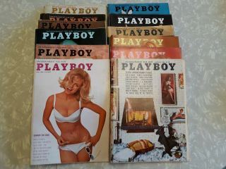 Vintage 1964 Playboy Magazines Full Year 12 Issues W/centerfolds