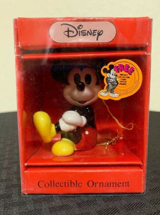 Vintage Schmid Disney Mickey Mouse Ceramic Holiday Figurine Ornament
