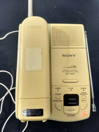 Sony SPP - AQ25 Cordless Telephone With Answering Machine Cream Vintage 2