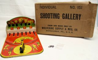 Vintage Wolverine Tin Litho Target Shooting Gallery 151 Jungle W/ Balls