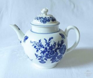 Fine Antique 18th Century First Period Worcester Porcelain Tea Pot C1775