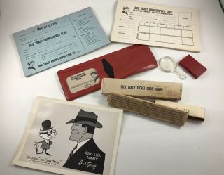 Vintage 1961 Dick Tracy Crimestopper Club Give Away Detective Kit Incomplete