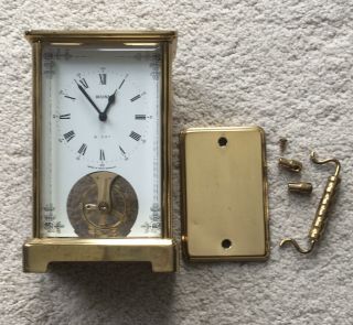Vintage Bulova 8 Day Skeleton Carriage Desk Clock Parts Repair Germany