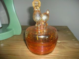 Vintage Jeanette Glass French Poodle Iridescent Trinket Box
