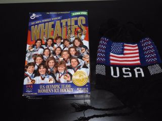 Wheaties Box - Signed 1998 Womens Ice Hockey Team Olympic Gold Medal/usa Hat