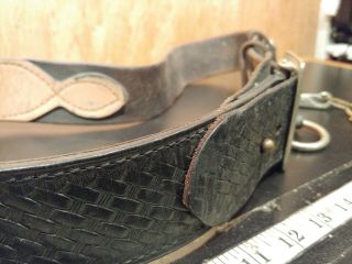 Vintage S&W Black Leather BASKETWEAVE Police Duty Belt size 38 (bin79) 3