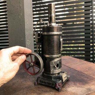 Wow Antique Rare Gebruder Bing No 1636 Vertical Steam Engine Cast Iron Toy