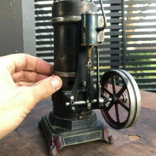 WOW Antique Rare GEBRUDER BING No 1636 VERTICAL STEAM ENGINE Cast Iron Toy 2