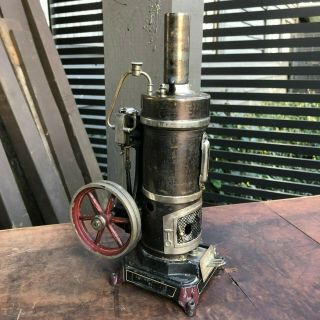WOW Antique Rare GEBRUDER BING No 1636 VERTICAL STEAM ENGINE Cast Iron Toy 3