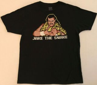 Wwf Wwe Legends Wrestling Jake The Snake Roberts Size Large Black T - Shirt