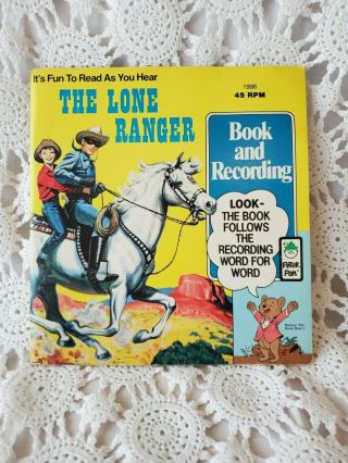 The Lone Ranger Read Along Book With 33 1/3 Record 1977 Vintage