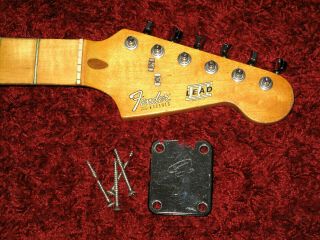 Vintage 1982 Usa Fender Lead Neck - W/ F Tuners & Neckplate