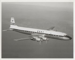 Large Vintage Photo - Boac Dc - 7c G - Aoia In - Flight