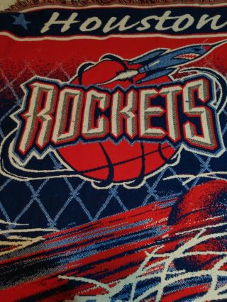 Vintage Houston Rockets NBA Fleece Blanket by the Northwest company Rare Texas 2