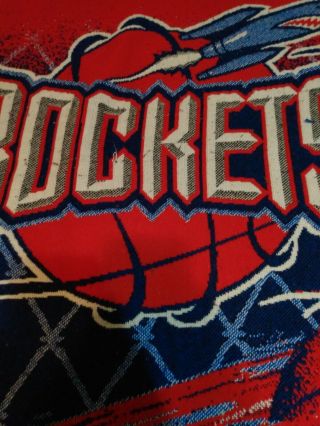 Vintage Houston Rockets NBA Fleece Blanket by the Northwest company Rare Texas 3