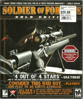 Soldier Of Fortune: Gold Edition Pc Cd Rom 2000 Shooter Violence Multiplayer Vtg