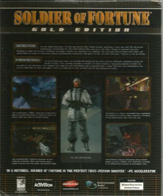 Soldier of Fortune: Gold Edition PC CD ROM 2000 Shooter Violence Multiplayer VTG 2