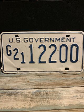 Vintage U.  S.  Government License Plate