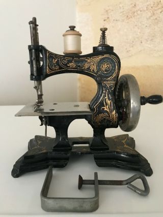 Fabulous Antique Toy Sewing Machine Casige Model N°3 1900s Very Rare
