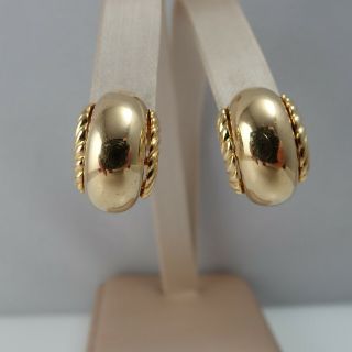 Vintage Kjl Kenneth J Lane Interchangeable Gold Tone Hoop Pierced Earrings