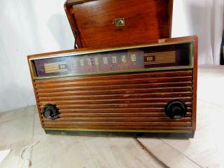 Vintage 1950s Rca Victor Model 9y7 Wooden Table Top Radio & Record Player