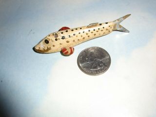 Scarce Vintage Miniature Minnow Ice Fish Spearing Decoy / Unknown Maker