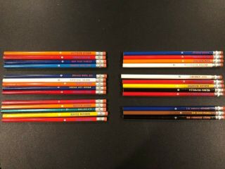 Vintage Mlb Major League Baseball 2 Pencils Complete Set Of 26