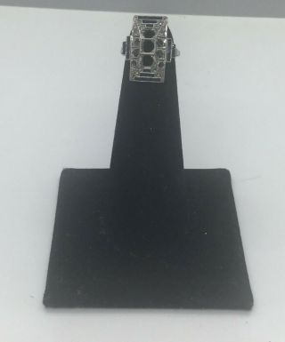 ANTIQUE ART DECO PLATINUM DIAMOND SAPPHIRE RING MOUNTING FOR REPAIR 2