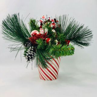 Candy Cane Christmas Arrangement Vintage Ftd 11 " Tall