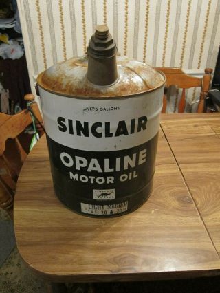 Vintage Sinclair Opaline Motor Oil 5 Gallon Can
