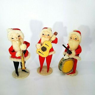 Vintage Santa Band Christmas 8 " Figures 3pc Circa 1950 