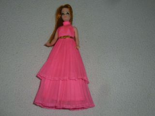 Dawn Doll Topper Toys 1970s Vintage Glori Bangs Outfit Pink Dress Gown K11 Rare