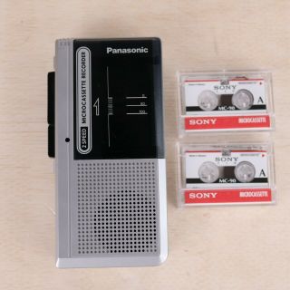 Panasonic Microcassette Recorder Rn - 107a Vintage Bundle With Tapes
