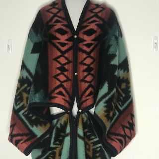 Vintage Biederlack Southwest Design Reversible Fleece Throw Blanket - Cuddle Wrap