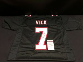 Michael Vick Atlanta Falcons Signed Black Custom Jersey Jsa Witness Wp767024