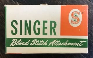 Vintage Singer Blind Stitch Sewing Machine Attachment & Box 160616 1940’s Usa