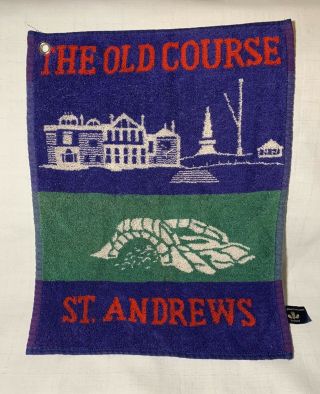 Vtg.  Golf Towel From The Old Course At St.  Andrews Made In Scotland 100 Cotton