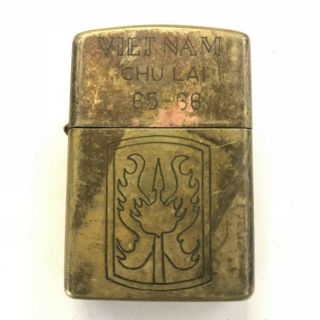 Vintage Brass Zippo Vietnam War Era Chu Lai 1965 1966 Arvn Viet - Nam Lighter