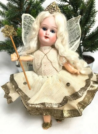 Antique Old Vintage Christmas Tree Fairy Angel Doll Decoration 1884 - 1925