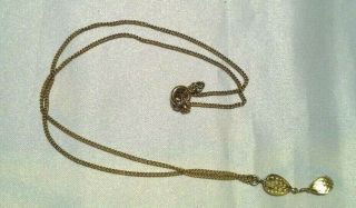 Vtg Sterling Silver Vermeil Gold Tone Leaf Bead Necklace 17 " Link Chain Necklace