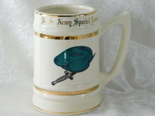 VTG 1970 ' s VIETNAM WAR US ARMY SPECIAL FORCES GREEN BERET BUNTING MUG STEIN 2