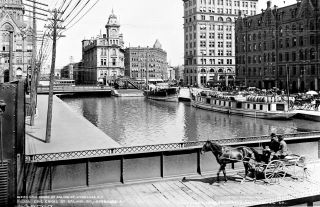 1900 Erie Canal At Salina St. ,  Syracuse,  Ny Vintage Photograph 11 " X 17 " Reprint